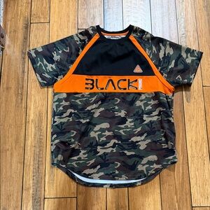 Black Pyramid Camo Tee with Orange Stripe